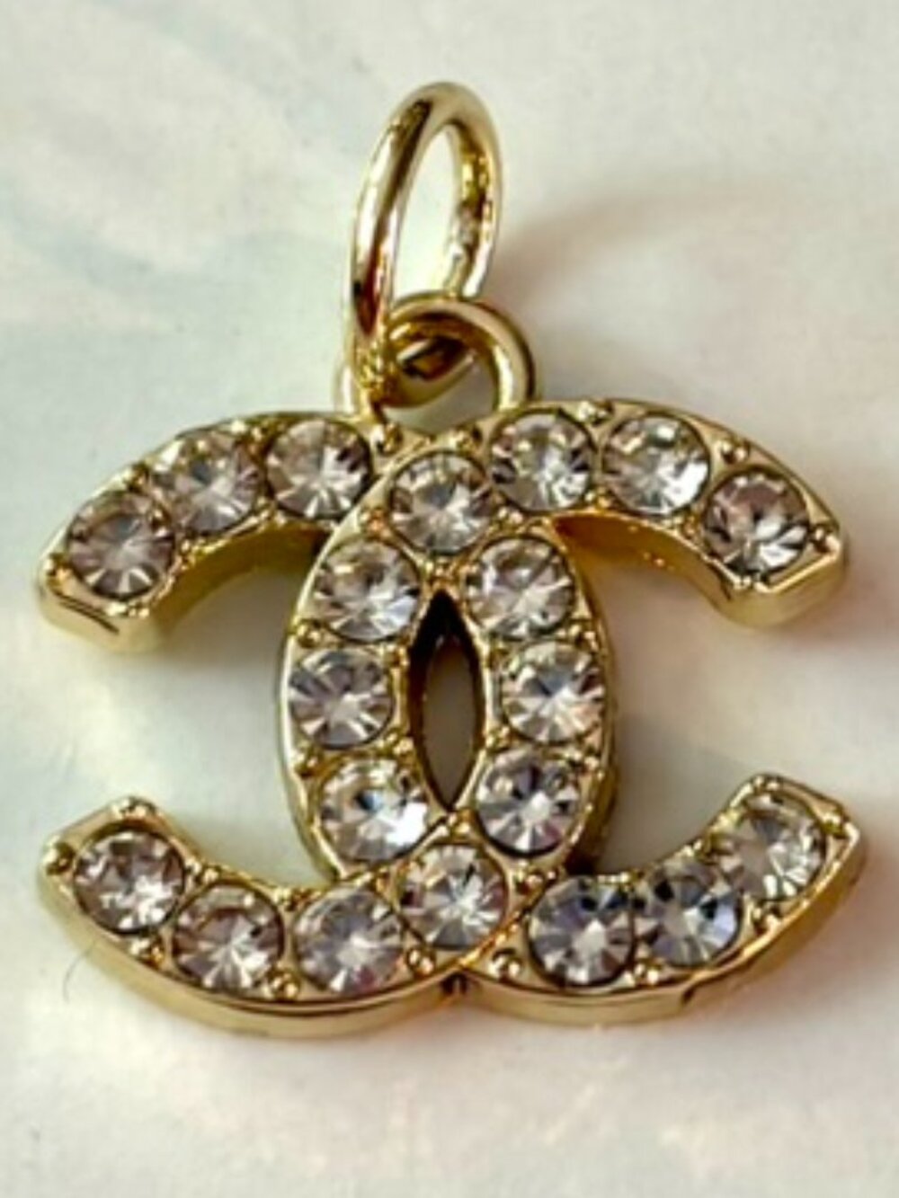 Crystal Chanel CC Pendant Zipper Pull Charm